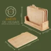 Kit de 4 tablas de bambú con base