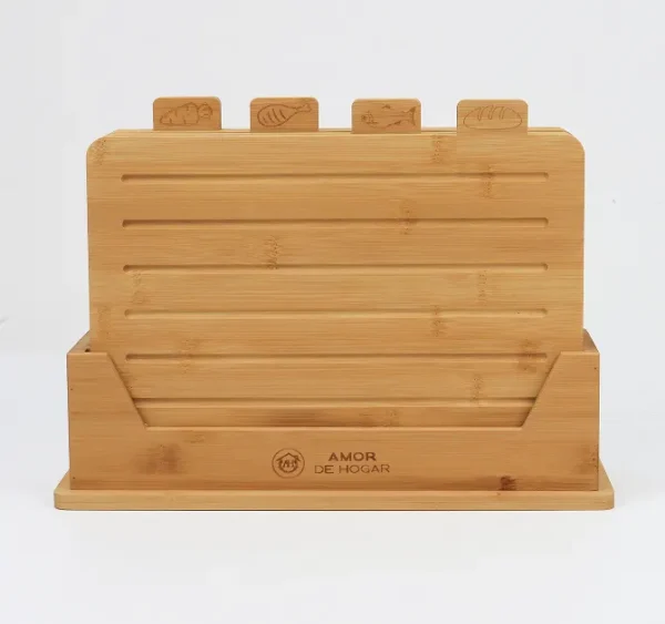 Kit de 4 tablas de bambú con base