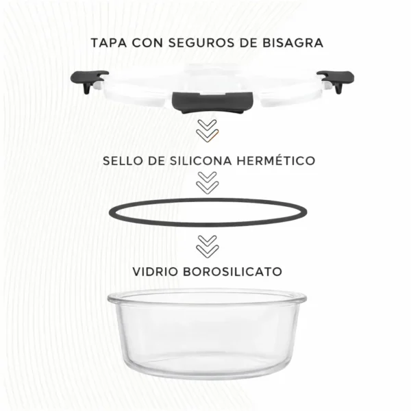 Set de 12 recipientes de vidrio con tapa hermética