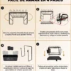 EA-13 Escurridor para Trastes de 2 Niveles de Acero al Carbono con Bandeja y Canal de Drenaje con Portacubiertos, Portacuchillos y Soporte para Tablas de Cortar