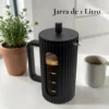 Prensa Francesa con Jarra Graduada de 1 Litro y Cubierta Protectora | Para Café Molido, Té e Infusiones