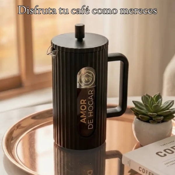Prensa Francesa con Jarra Graduada de 1 Litro y Cubierta Protectora | Para Café Molido, Té e Infusiones