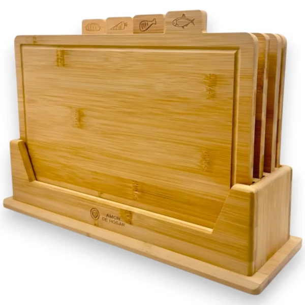 Kit de 4 tablas de bambú con base