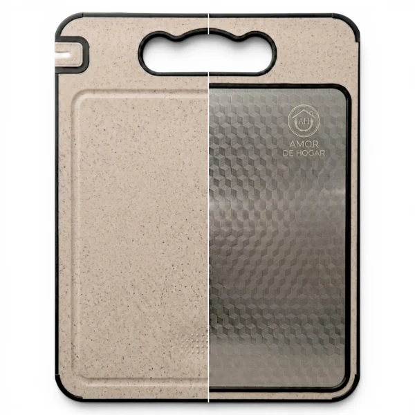 Tabla Para Picar 2 En 1 Acero Inoxidable - Paja De Trigo