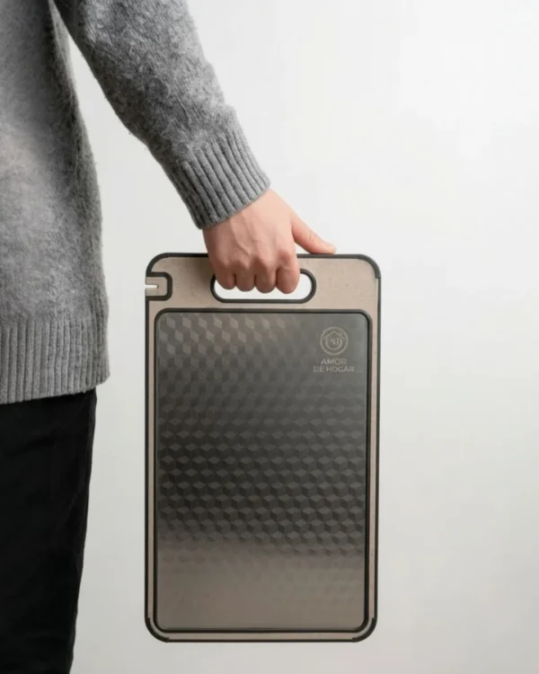 Tabla para Cortar de Acero Inoxidable 2 en 1, con afiador de cuchillos y rallador de ajo